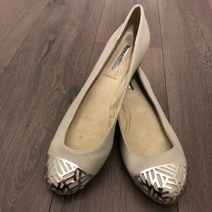 BCBGENERATION Taupe Ballet flats with metallic tip